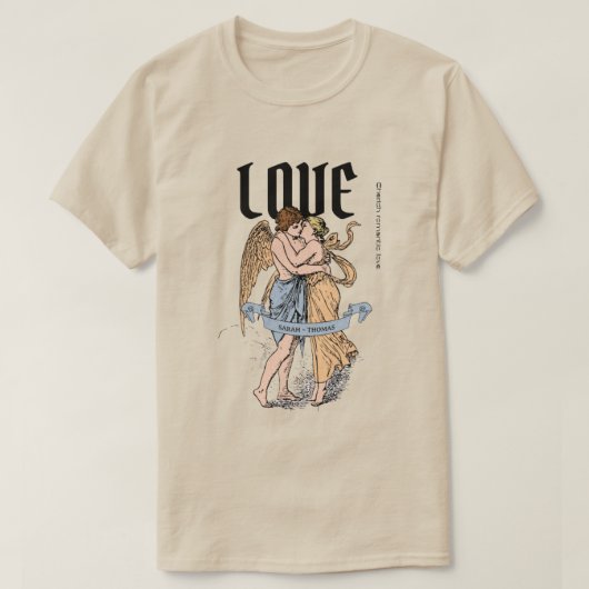 Liefdevolle Omhelzing – Illustratie van Romantisch T-shirt (Design voorkant)