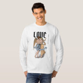 Liefdevolle Omhelzing – Illustratie van Romantisch T-shirt (Voorkant volledig)