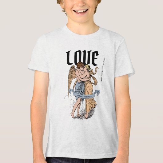 Liefdevolle Omhelzing – Illustratie van Romantisch Tri-Blend Shirt (Voorkant)