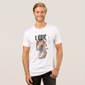Liefdevolle Omhelzing – Illustratie van Romantisch Tri-Blend Shirt (Voorkant volledig)