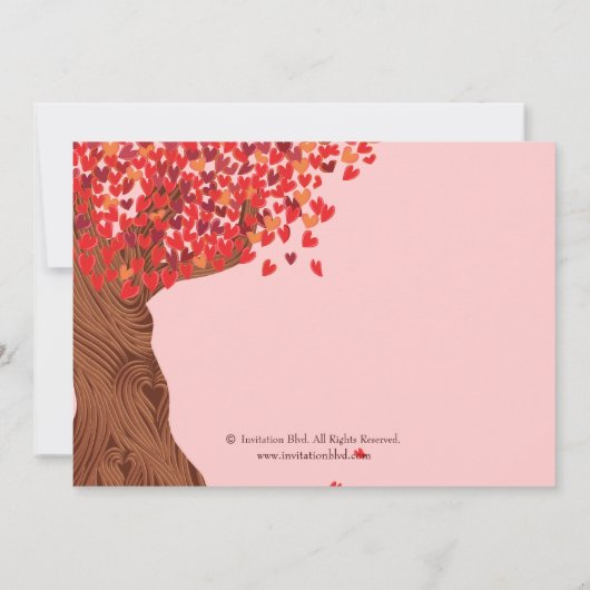 Liefdevolle paar Initialen Oak Tree Fall Wedding Kaart (Achterkant)