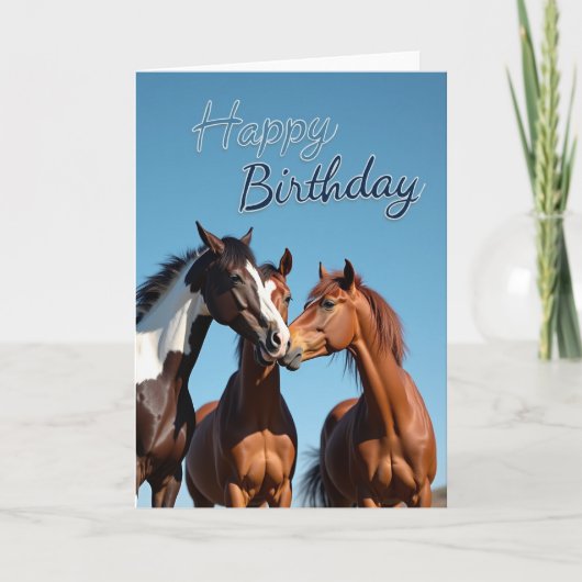 Liefdevolle paarden-vriendschapskaart kaart (Voorkant)