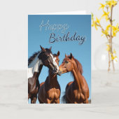 Liefdevolle paarden-vriendschapskaart kaart (Gele Bloem)