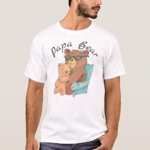 Liefdevolle Papa Beer met baby beer T-shirt