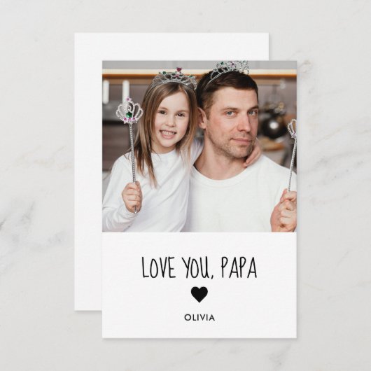 Liefdevolle papa fotokaart kaart (Voorkant / Achterkant)