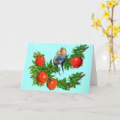 liefdevolle paraketten kaart (Gele Bloem)