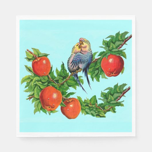 liefdevolle paraketten servet (Voorkant)