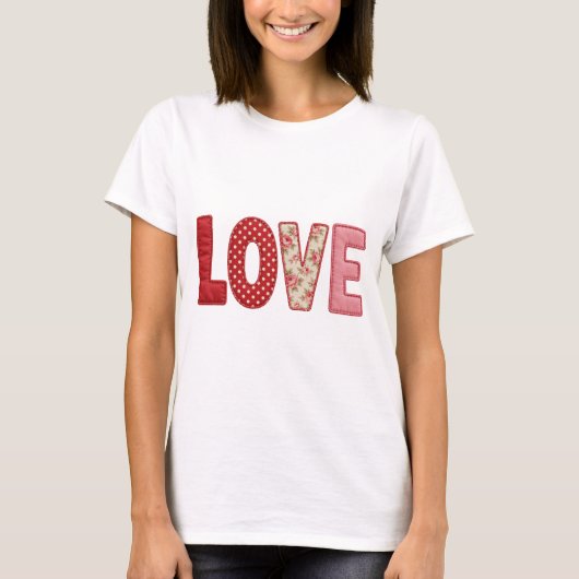 Liefdevolle Patchwork Gequiltte PNG Textiel Naai O T-shirt (Voorkant)