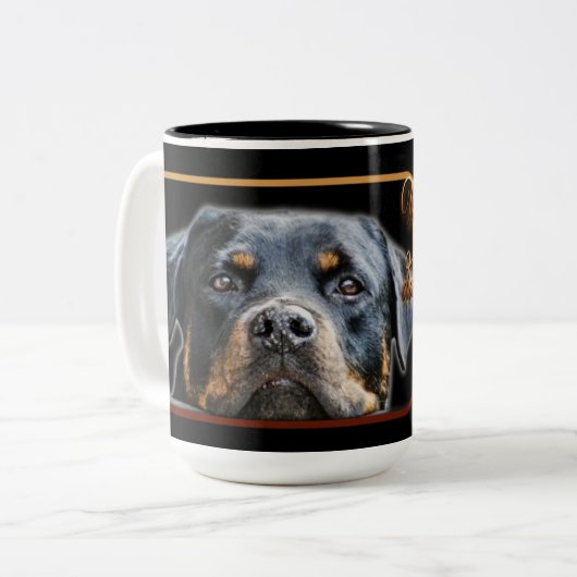 Liefdevolle Pet Rottweiler Mok (Voorkant links)