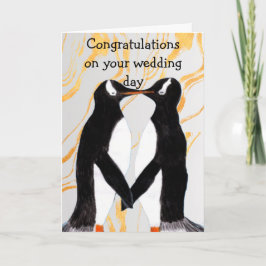 Liefdevolle Pinguïn Gefeliciteerd met je trouwdag Kaart