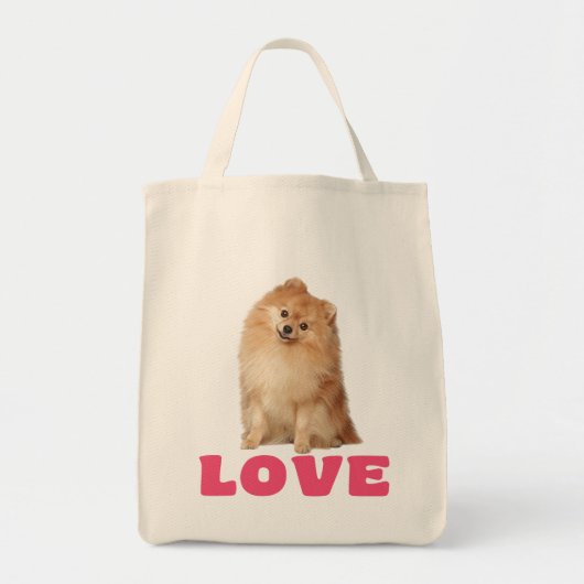 Liefdevolle Pomeranian Puppy Hond Tas (Voorkant)