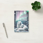 Liefdevolle poolvossen Noorderlicht Snowy Fores Post-it® Notes (Kantoor)