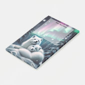 Liefdevolle poolvossen Noorderlicht Snowy Fores Post-it® Notes (Schuin)