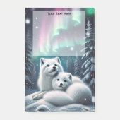 Liefdevolle poolvossen Noorderlicht Snowy Fores Post-it® Notes (Voorkant)