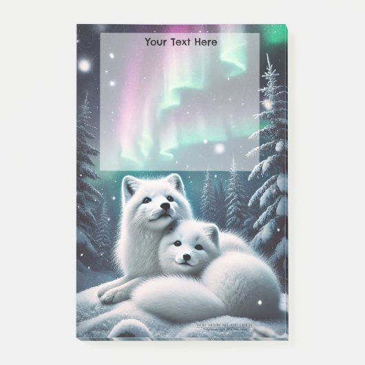 Liefdevolle poolvossen Noorderlicht Snowy Fores Post-it® Notes (Voorkant)