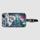 Liefdevolle poolvossen Noorderlicht Snowy Forest Bagagelabel (Voorkant (horizontaal))