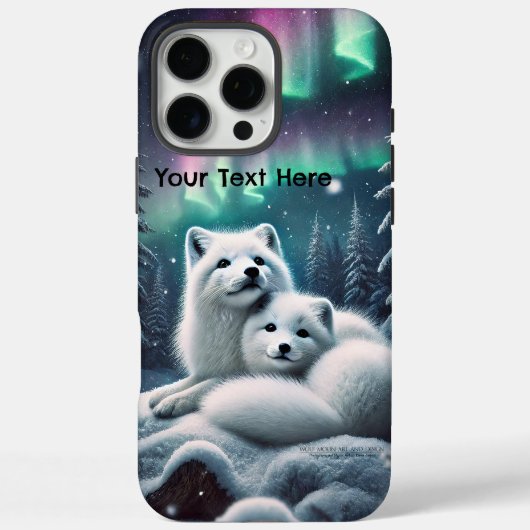 Liefdevolle poolvossen Noorderlicht Snowy Forest Case-Mate iPhone Case (Achterkant)