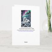 Liefdevolle poolvossen Noorderlicht Snowy Forest Feestdagen Kaart (Achterkant)