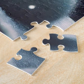 Liefdevolle poolvossen Noorderlicht Snowy Forest Legpuzzel (Zijkant)