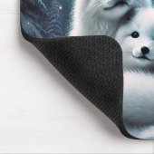 Liefdevolle poolvossen Noorderlicht Snowy Forest Muismat (Hoek)