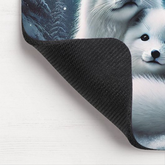 Liefdevolle poolvossen Noorderlicht Snowy Forest Muismat (Hoek)