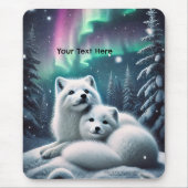 Liefdevolle poolvossen Noorderlicht Snowy Forest Muismat (Voorkant)