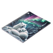 Liefdevolle poolvossen Noorderlicht Snowy Forest Notitieboek (Linkerzijde)