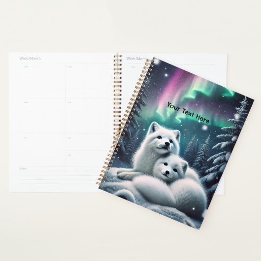 Liefdevolle poolvossen Noorderlicht Snowy Forest Planner (Display)