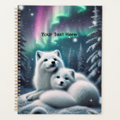 Liefdevolle poolvossen Noorderlicht Snowy Forest Planner (Voorkant)