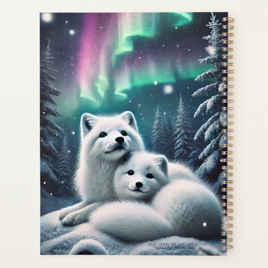 Liefdevolle poolvossen Noorderlicht Snowy Forest Planner (Achterkant)