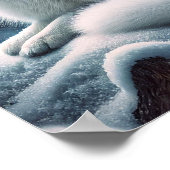 Liefdevolle poolvossen Noorderlicht Snowy Forest Poster (Hoek)