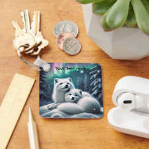 Liefdevolle poolvossen Noorderlicht Snowy Forest