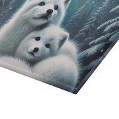 Liefdevolle poolvossen Noorderlicht Snowy Forest Snijplank (Hoek)
