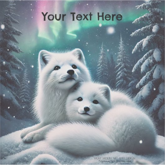 Liefdevolle poolvossen Noorderlicht Snowy Forest Sticker (Voorkant)