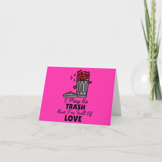 Liefdevolle prullenbak Cute grappige Valentijnsdag Bedankkaart (Voorkant)