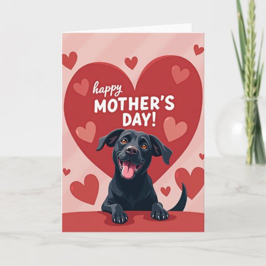 Liefdevolle Puppy Moederdag Hart Kaart (Voorkant)