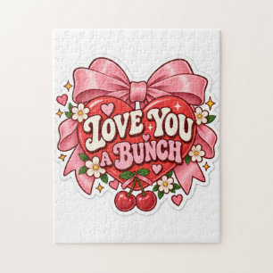 Liefdevolle Retro Coquette Hart Boog Sticker Legpuzzel