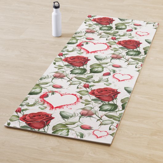 Liefdevolle rode rozen yogamat (In situ)