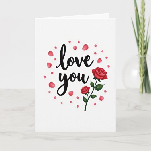 Liefdevolle Rozen Wenskaart Kaart (Voorkant)