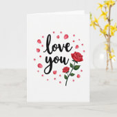 Liefdevolle Rozen Wenskaart Kaart (Gele Bloem)
