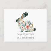 Liefdevolle Sage Pastel Bloem Konijn Redding Briefkaart (Voorkant)