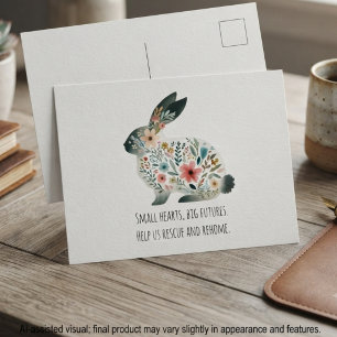 Liefdevolle Sage Pastel Bloem Konijn Redding Briefkaart