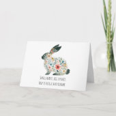 Liefdevolle Sage Pastel Bloem Konijn Redding Kaart (Voorkant)