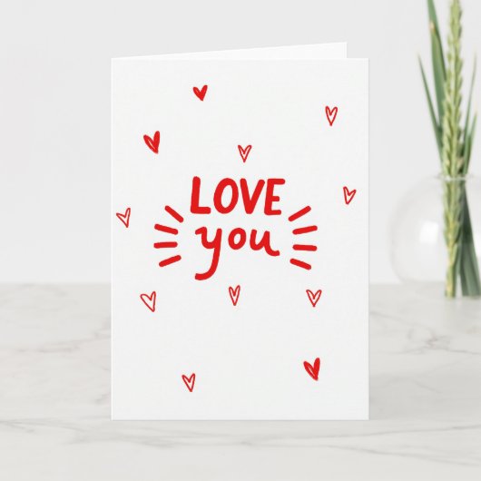 Liefdevolle Simpele Kunstkaart Kaart (Voorkant)