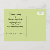 Liefdevolle slakken Bruiloft Bewaar de datum Brief Aankondigingskaart (Achterkant)