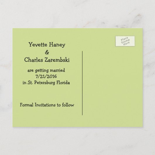 Liefdevolle slakken Bruiloft Bewaar de datum Brief Aankondigingskaart (Achterkant)