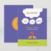 Liefdevolle Tekenfilm Liefdesvogels (Nacht) Bruilo Kaart (Voorkant / Achterkant)