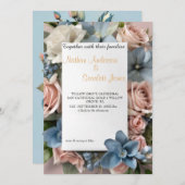 liefdevolle uitnodiging voor een blauwe bruiloft (Voorkant / Achterkant)