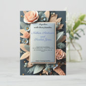 liefdevolle uitnodiging voor een blauwe bruiloft (Staand voorkant)