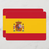 Liefdevolle uitnodigingen met vlag van Spanje (Voorkant / Achterkant)